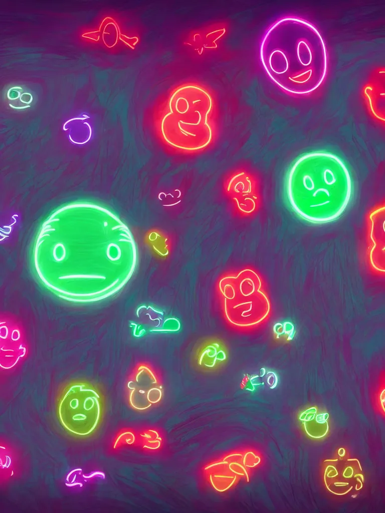 Image similar to neon lit faces staring at orb by disney concept artists, blunt borders, rule of thirds