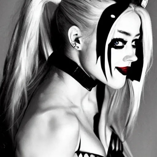 Image similar to amber heard as harley quinn.