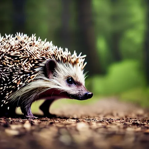 Image similar to full length beautiful hedgehog girl, forest style studio shot, professional photographer, many details, super realistic, high quality, 8 k