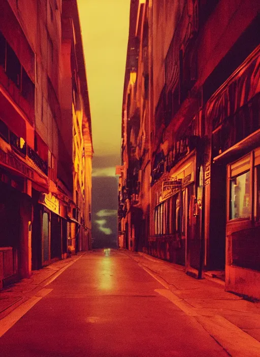 Image similar to night street, winding refn aesthetics