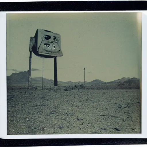 Prompt: found Polaroid photograph of a classified crime scene of Area 51