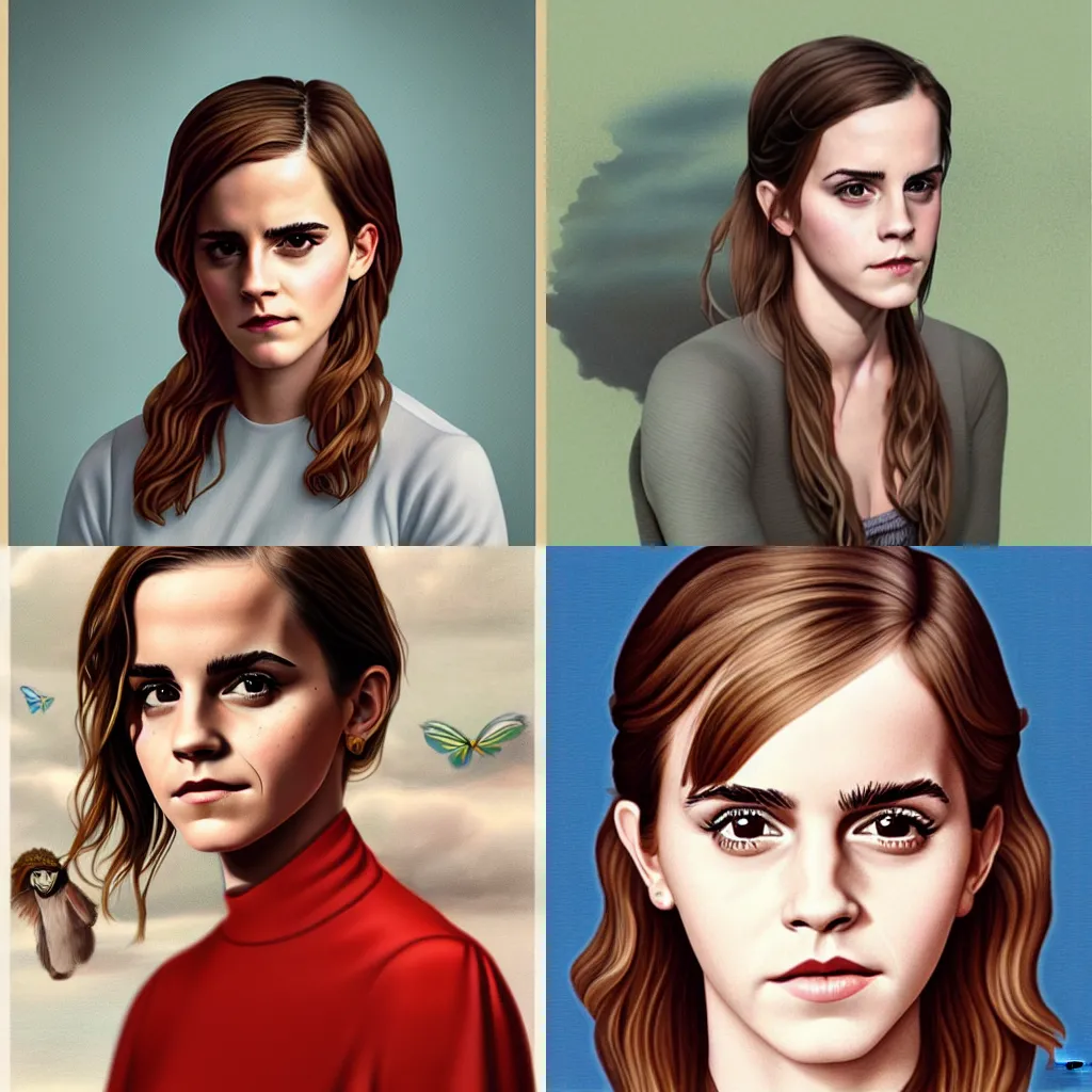 Prompt: emma watson illustration by alex gross