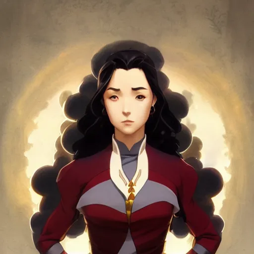 Image similar to Asami Sato from The Legend of Korra, fantasy, intricate, elegant, highly detailed, digital painting, artstation, concept art, matte, sharp focus, illustration, art by Artgerm and Greg Rutkowski and Alphonse Mucha