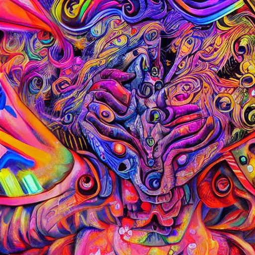 high detailed psychedelic painting of a traditional | Stable Diffusion ...