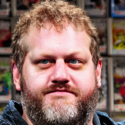 Image similar to comic book artist Ethan Van Sciver, real photo