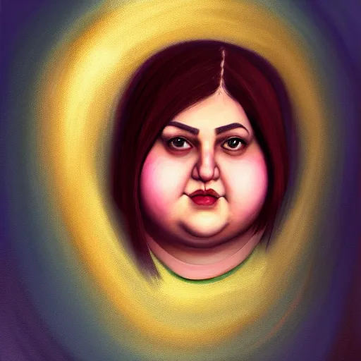 Prompt: portrait of a chubby romanian woman with a bundt bundt pan face, digital art, painterly, 8k, trending on artstation