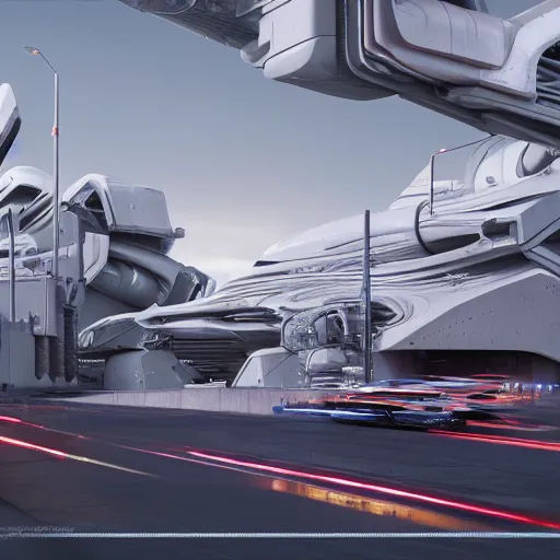 Prompt: sci-fi cars 30% of canvas in center and wall near structure on the coronation of napoleon painting and digital billboard in the middle and everything in style of zaha hadid and suprematism forms unreal engine 5 keyshot octane artstation trending ultra high detail ultra photo realistic 8k 16k in plastic dark tilt shift