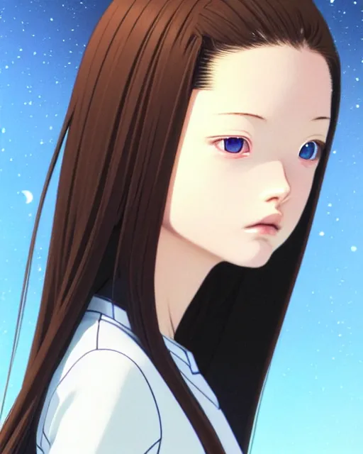 Prompt: portrait Anime as mackenzie foy interstellar girl cute-fine-face, brown-black-hair pretty face, realistic shaded Perfect face, fine details. Anime. Interstellar realistic shaded lighting by Ilya Kuvshinov katsuhiro otomo ghost-in-the-shell, magali villeneuve, artgerm, rutkowski, WLOP Jeremy Lipkin and Giuseppe Dangelico Pino and Michael Garmash and Rob Rey