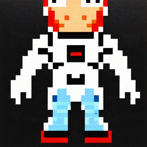 Image similar to pixel art of an astronaut