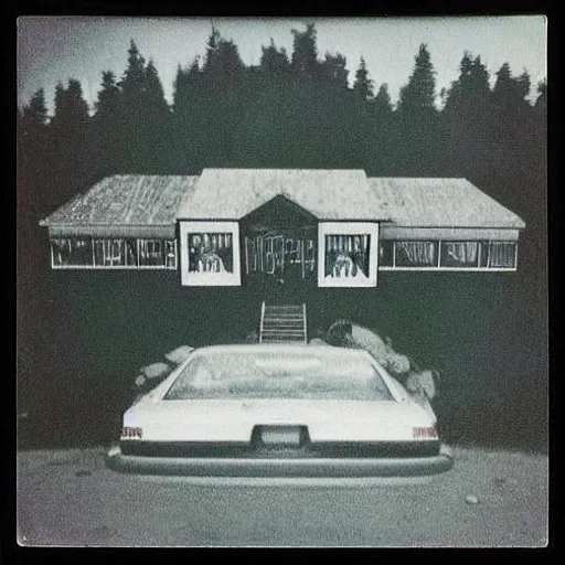 Prompt: “ 1 9 8 0 s polaroid picture of the black lodge from twin peaks, liminal ”