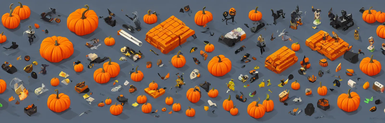 Image similar to prop halloween items isometric game pack trending on artstation