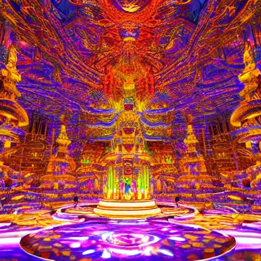 Image similar to a biggest temple of the world in magical universe, dreamy, magical effect, glowing effect, hyperreal, hyperdetailed