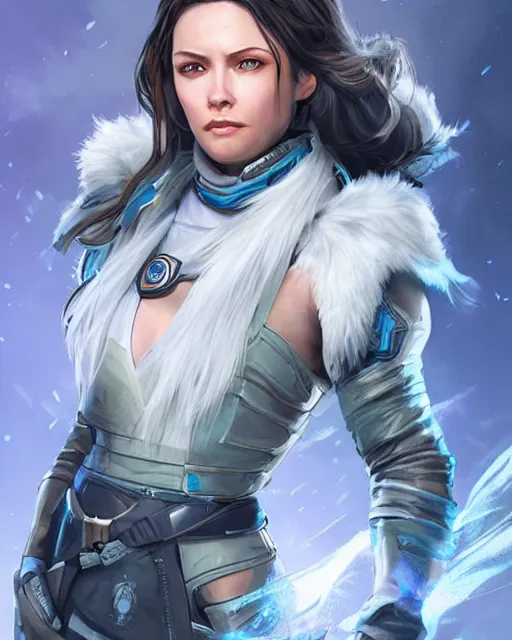 Image similar to The Ice Queen as an Apex Legends character digital illustration portrait design by, Mark Brooks detailed, soft lighting