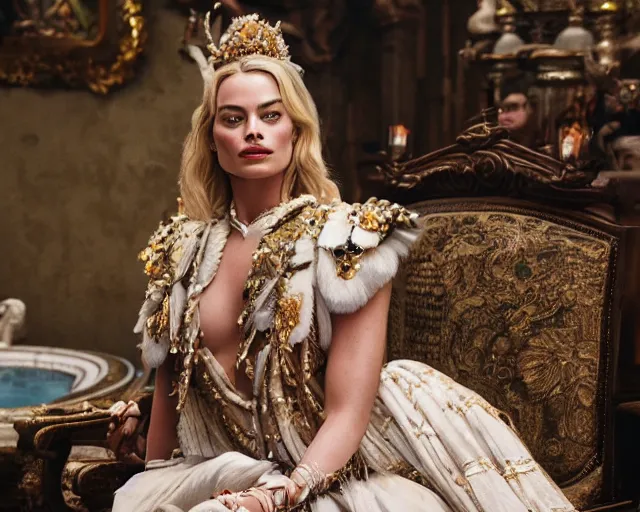 Prompt: Margot robbie as a goddess in heaven, Photography, Cinematic, Portrait, insanely detailed and intricate, hypermaximalist, elegant, ornate, hyper realistic, super detailed