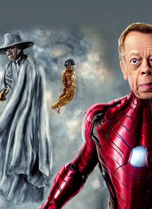 Image similar to don knotts in the marvel cinematic universe, movie poster, official marvel media, highly detailed