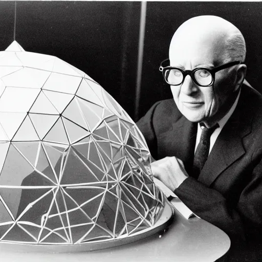 Image similar to buckminster fuller with a dome