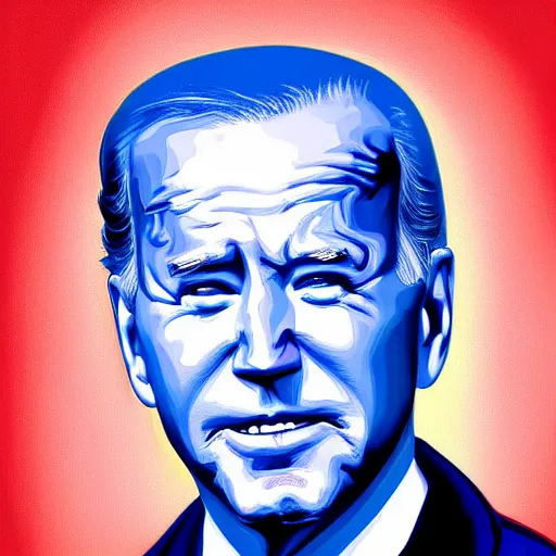 Prompt: blue joe biden, digital painting