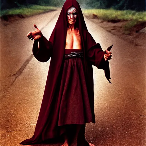 Image similar to uhd photorealisitc candid photo of satan. correct costume. correct face, accurate face. photo by annie leibowitz and steve mccurry