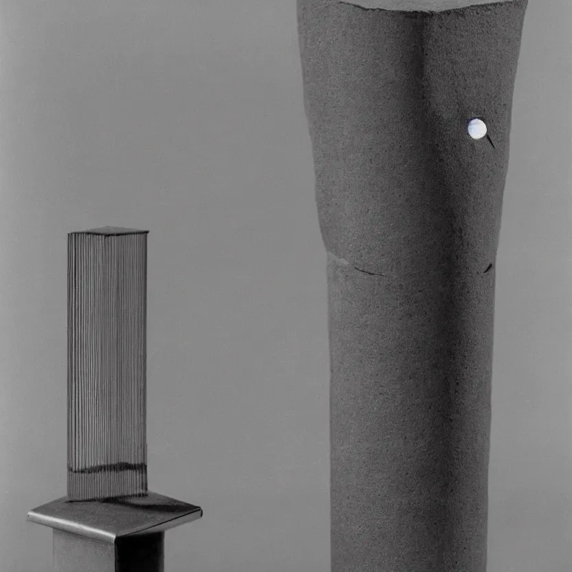 Image similar to an impossible quantum readymade machine by Marcel Duchamp on a pedestal, packshot, by Irving Penn and Man Ray, 4k