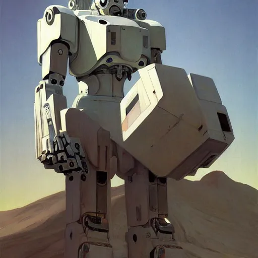 Prompt: Portrait of a white mecha, very coherent, painted by Edward Hopper, Wayne Barlowe, painted by James Gilleard, airbrush, art by JamesJean