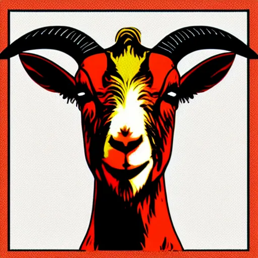 Prompt: goat, portrait, pop art