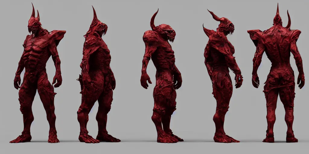 Image similar to character sheet of violator ( todd mcfarlane spawn ). 3 d render, trending on artstation, unreal engine 5, 8 k resolution