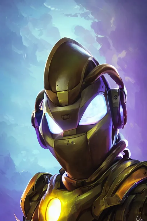 Image similar to epic mask helmet robot ninja portrait stylized as fornite style game design fanart by concept artist gervasio canda, behance hd by jesper ejsing, by rhads, makoto shinkai and lois van baarle, ilya kuvshinov, rossdraws global illumination radiating a glowing aura global illumination ray tracing hdr render in unreal engine 5