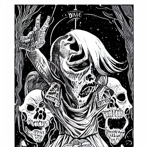 Image similar to mcbess illustration of vecna from stranger things