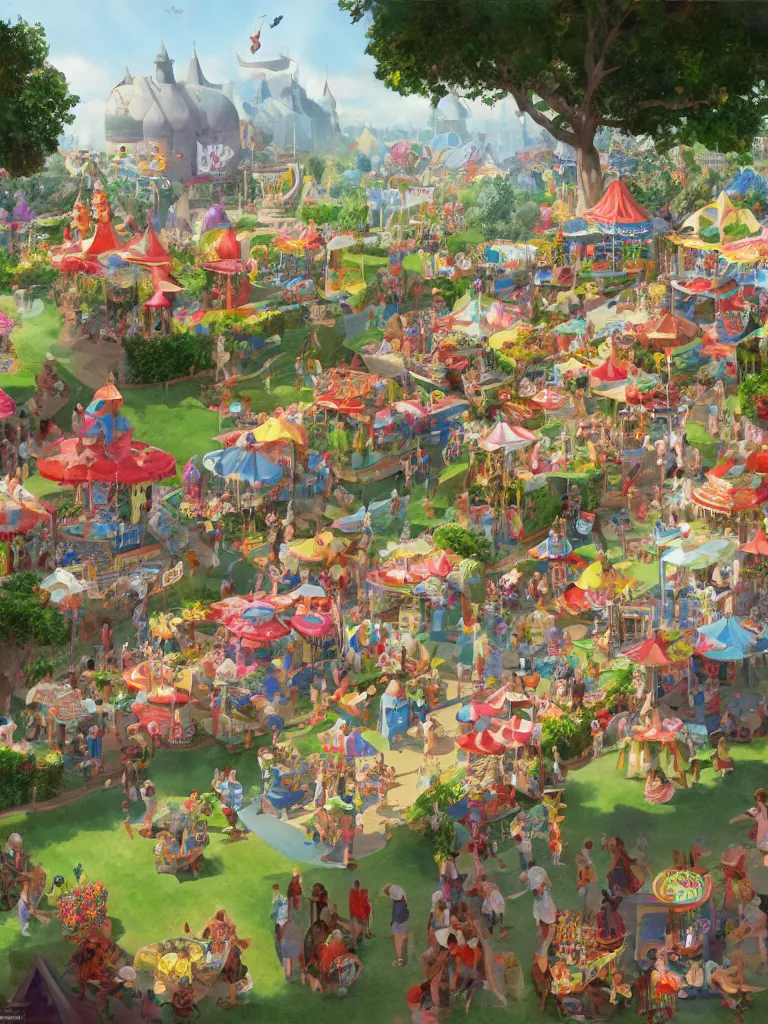 Image similar to summer fair by disney concept artists, blunt borders, rule of thirds