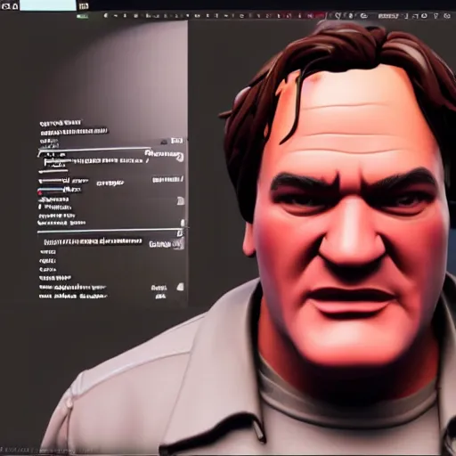 Prompt: a detailed portrait of quentin tarantino in fortnite, unreal engine 5 rendered, incredibly highly detailed and realistic, 8 k, sharp focus, studio quality