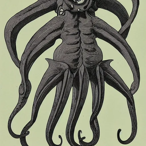 Image similar to Squid Monster by Otomo Katsuhiro, character art