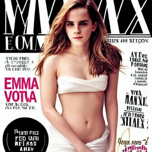 Prompt: emma watson on the cover of maxim magazine.
