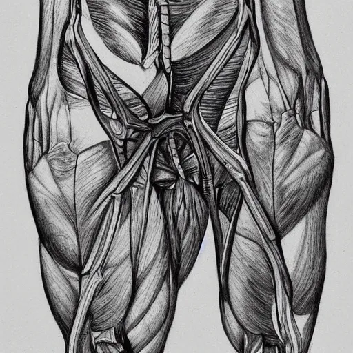Prompt: human anatomy for artists, pen sketch