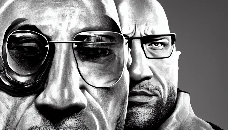 Prompt: Dwayne Johnson is Hugo Strange, hyperdetailed, artstation, cgsociety, 8k