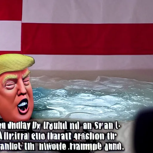 Prompt: donald trump having a bath while having a nightmare