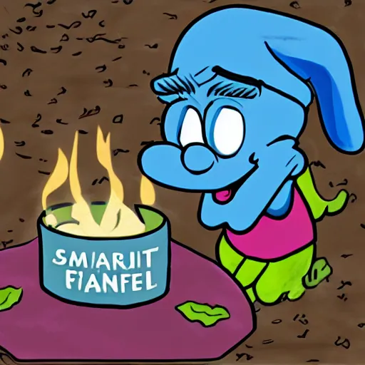 Image similar to smurf funeral