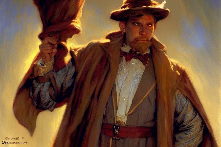 Image similar to male wizard, painting by gaston bussiere, craig mullins, j. c. leyendecker, tom of finland