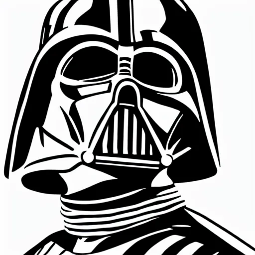 Image similar to a cartoon darth vader, high res, smooth lines