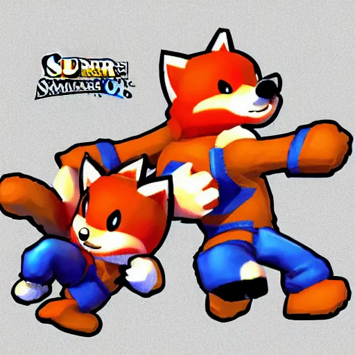 Prompt: super smash brothers melee fox