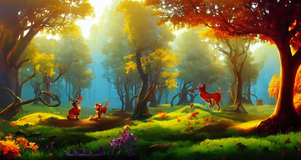 Image similar to Enchanted and magic forest, by RHADS