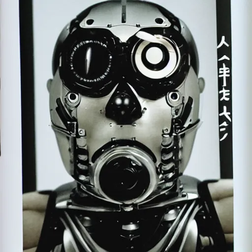 Image similar to A Japanese-French cyborg, portrait, Taschen, by David Bailey