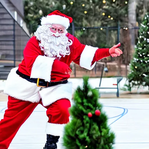 Image similar to Santa playing basketball