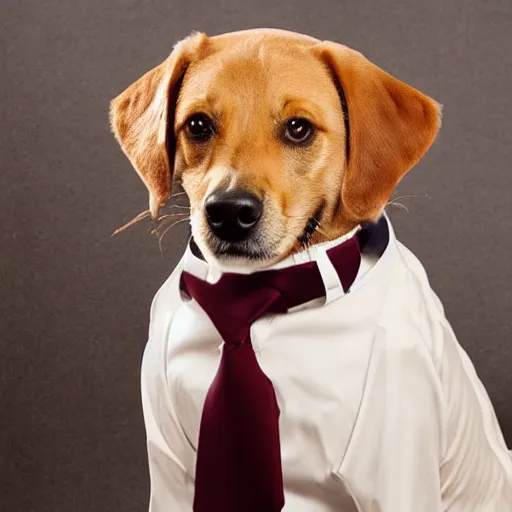 Prompt: dog in formal suit