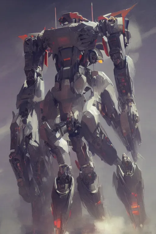 Image similar to robot mecha concept by yintion j - jiang geping, oil painting, concept sketches, rejected concepts, digital painting, highly detailed, artstation, sharp focus, illustration, concept art, ruan jia, charlie bowater, tom bagshaw, norman rockwell