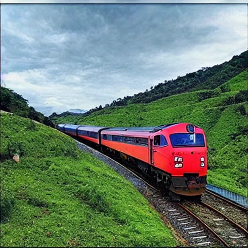 Prompt: “a railway train in Colombia, realistic”