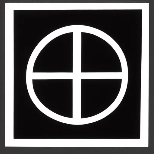Prompt: minimal symbol by karl gerstner, black and white monochrome, centered
