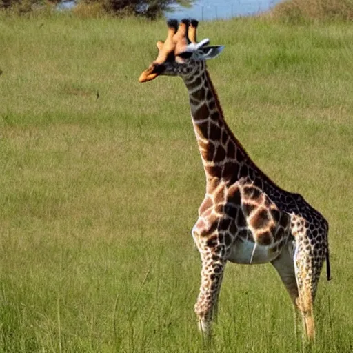 Image similar to a giraffe meditating