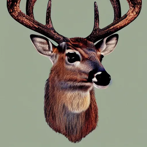 Prompt: a majestic deer, iconic logo symbol