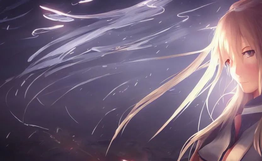 Image similar to character art, concept art, stunning, realistic lightning, realistic ocean, from the azur lane videogame, matte, sharp focus, intricate, 150mm, illustration, trending on pixiv, by mihoyo, realistic human anatomy, simple design, female sailor uniforms, clean line art, clean coloring, more contrast