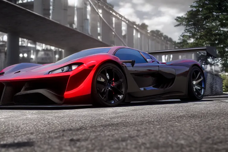 Image similar to photo wallpaper sport car gran turismo 7 forza horizon need for speed fast and furious 5 unreal engine supercar hypercar game concept car octane render, 4 khd 2 0 2 2 3 d cgi rtx style chrome reflexion global illumination ray tracing hdr arstation pixar and disney unreal